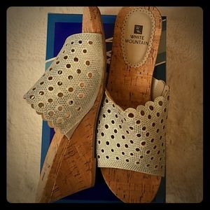 White Mountain Atlie Embellished Wedge Sandals